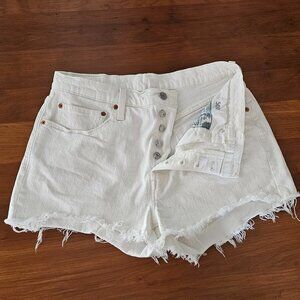 Levi's White Denim Shorts
